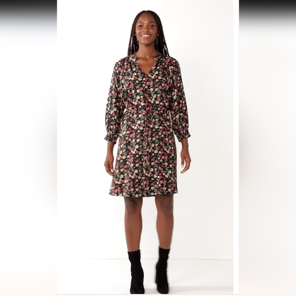 NEW DRAPER JAMES RSVP Elbow Sleeve Rayon Dress Medium - Picture 2 of 16